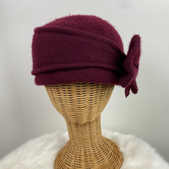 Vintage Inspired Maroon Wool Blend Hat Cap 40s 50s Pins + Needles Urban Outfitte - Picture 1 of 7